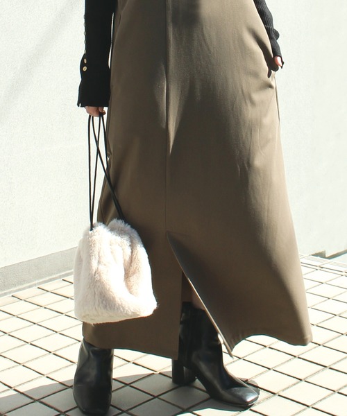 LAVEANGE（ラビアンジェ）の「フェイクレザーサス付きワンピース（ワンピース・レディース・ブラック/ダークブラウン/モカ・LL/3L/4L/5L/M）」の12枚目の写真