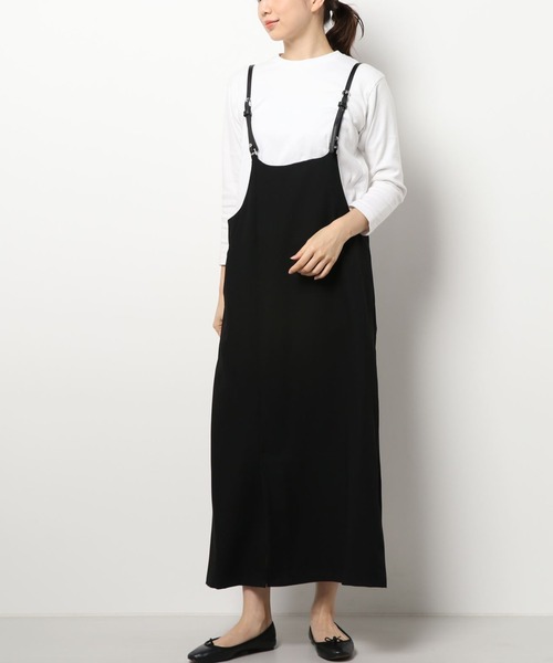 LAVEANGE（ラビアンジェ）の「フェイクレザーサス付きワンピース（ワンピース・レディース・ブラック/ダークブラウン/モカ・LL/3L/4L/5L/M）」の9枚目の写真