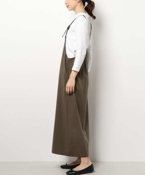 LAVEANGE（ラビアンジェ）の「フェイクレザーサス付きワンピース（ワンピース・レディース・ブラック/ダークブラウン/モカ・LL/3L/4L/5L/M）」の6枚目の写真