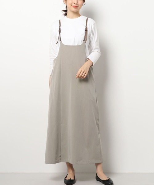 LAVEANGE（ラビアンジェ）の「フェイクレザーサス付きワンピース（ワンピース・レディース・ブラック/ダークブラウン/モカ・LL/3L/4L/5L/M）」の7枚目の写真