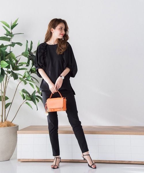 VICKY（ビッキー）の「裏毛ドルマンプルオーバー《手洗い可能》（Tシャツ/カットソー・レディース・ホワイト/ブラック/ピンク/グリーン・M）」の8枚目の写真