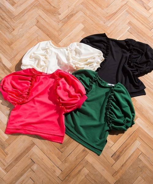 VICKY（ビッキー）の「裏毛ドルマンプルオーバー《手洗い可能》（Tシャツ/カットソー・レディース・ホワイト/ブラック/ピンク/グリーン・M）」の11枚目の写真