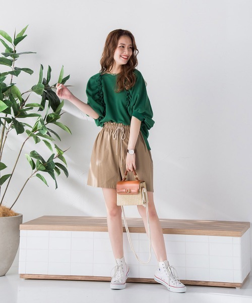 VICKY（ビッキー）の「裏毛ドルマンプルオーバー《手洗い可能》（Tシャツ/カットソー・レディース・ホワイト/ブラック/ピンク/グリーン・M）」の10枚目の写真