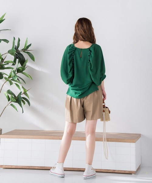 VICKY（ビッキー）の「裏毛ドルマンプルオーバー《手洗い可能》（Tシャツ/カットソー・レディース・ホワイト/ブラック/ピンク/グリーン・M）」の17枚目の写真