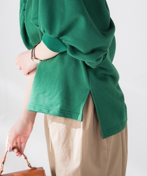 VICKY（ビッキー）の「裏毛ドルマンプルオーバー《手洗い可能》（Tシャツ/カットソー・レディース・ホワイト/ブラック/ピンク/グリーン・M）」の7枚目の写真