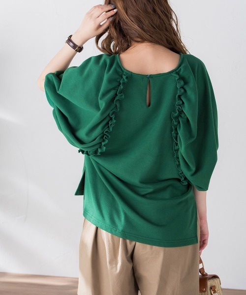 VICKY（ビッキー）の「裏毛ドルマンプルオーバー《手洗い可能》（Tシャツ/カットソー・レディース・ホワイト/ブラック/ピンク/グリーン・M）」の22枚目の写真