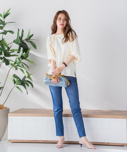 VICKY（ビッキー）の「裏毛ドルマンプルオーバー《手洗い可能》（Tシャツ/カットソー・レディース・ホワイト/ブラック/ピンク/グリーン・M）」の20枚目の写真