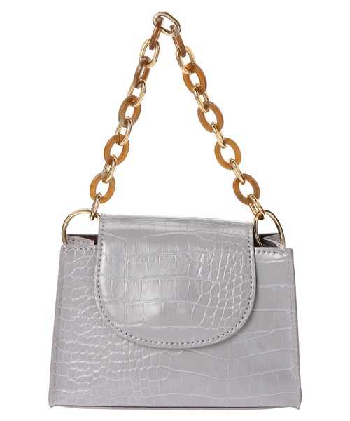 earth music&ecology(アースミュージックアンドエコロジー)の「スクエアチェーンミニバッグ *(ハンドバッグ・レディース・パイソン/ミント/ダークブラウン/パープル・FREE)」の6枚目の写真