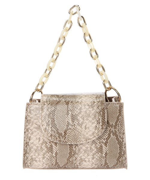 earth music&ecology(アースミュージックアンドエコロジー)の「スクエアチェーンミニバッグ *(ハンドバッグ・レディース・パイソン/ミント/ダークブラウン/パープル・FREE)」の7枚目の写真