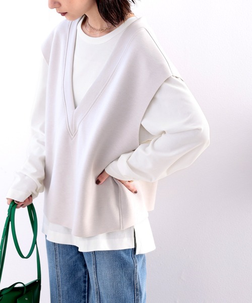 classicalelf(クラシカルエルフ)の「綿100% bigポケットオーバートップス(Tシャツ/カットソー・レディース・ホワイト/ブラック/グレイッシュベージュ/チャコール・MEDIUM/LARGE/X-LARGE)」の7枚目の写真