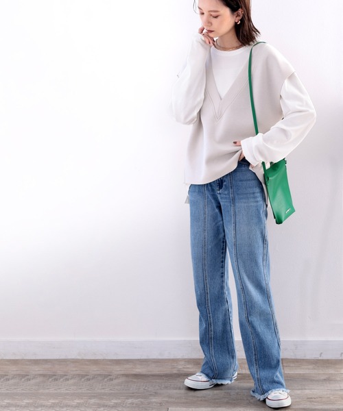 classicalelf(クラシカルエルフ)の「綿100% bigポケットオーバートップス(Tシャツ/カットソー・レディース・ホワイト/ブラック/グレイッシュベージュ/チャコール・MEDIUM/LARGE/X-LARGE)」の8枚目の写真
