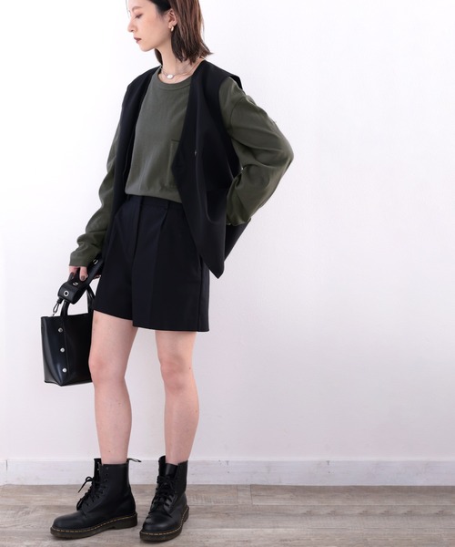 classicalelf(クラシカルエルフ)の「綿100% bigポケットオーバートップス(Tシャツ/カットソー・レディース・ホワイト/ブラック/グレイッシュベージュ/チャコール・MEDIUM/LARGE/X-LARGE)」の22枚目の写真