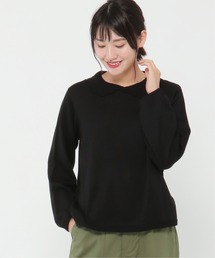 襟付きニットプルオーバー