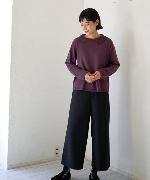 LBC(エルビーシー)の「襟付きニットプルオーバー(ニット/セーター・レディース・ホワイト/ブラック/パープル・M)」の11枚目の写真