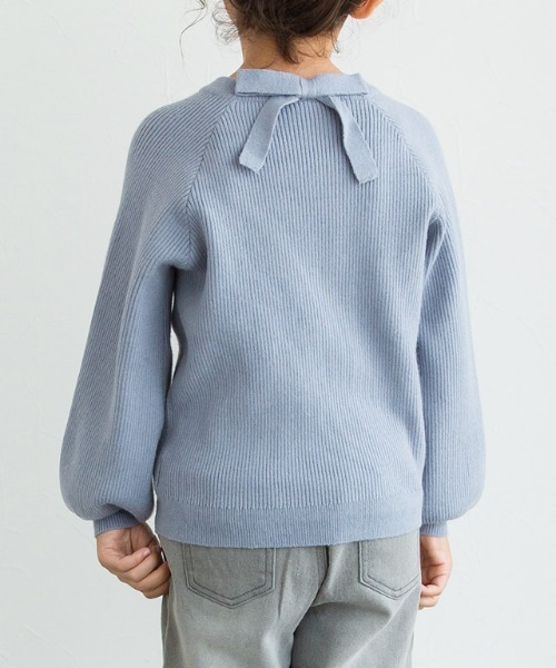 lulpini(ルルピー二)の「kids バックリボンリブニット(ニット/セーター・キッズ・ベージュ/ラベンダー・S/M/L)」の11枚目の写真