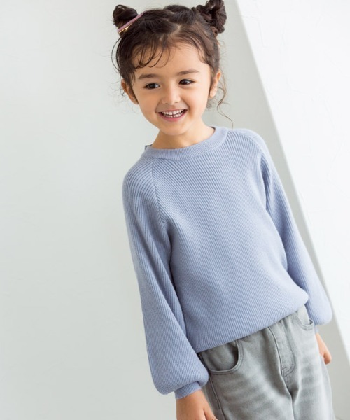 lulpini(ルルピー二)の「kids バックリボンリブニット(ニット/セーター・キッズ・ベージュ/ラベンダー・S/M/L)」の6枚目の写真