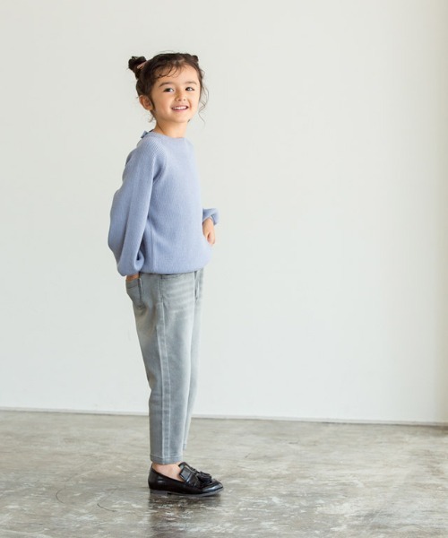 lulpini(ルルピー二)の「kids バックリボンリブニット(ニット/セーター・キッズ・ベージュ/ラベンダー・S/M/L)」の3枚目の写真