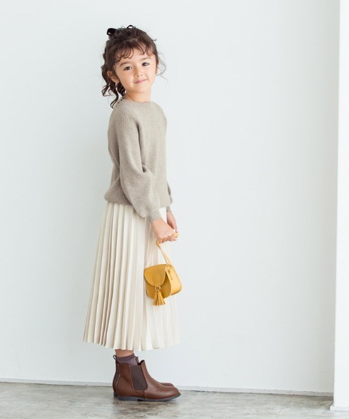 lulpini(ルルピー二)の「kids バックリボンリブニット(ニット/セーター・キッズ・ベージュ/ラベンダー・S/M/L)」の16枚目の写真