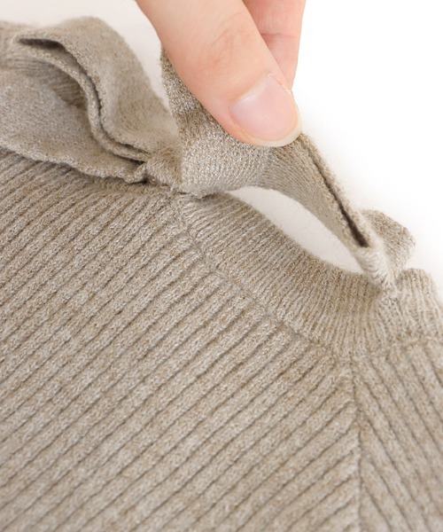 lulpini(ルルピー二)の「kids バックリボンリブニット(ニット/セーター・キッズ・ベージュ/ラベンダー・S/M/L)」の8枚目の写真