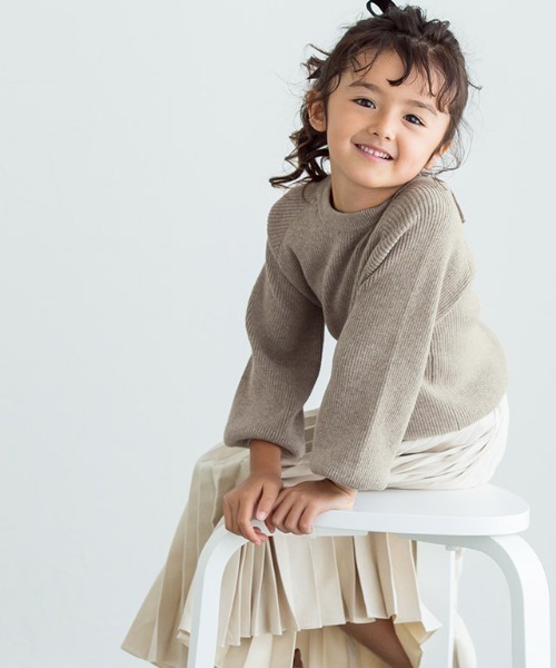 lulpini(ルルピー二)の「kids バックリボンリブニット(ニット/セーター・キッズ・ベージュ/ラベンダー・S/M/L)」の21枚目の写真