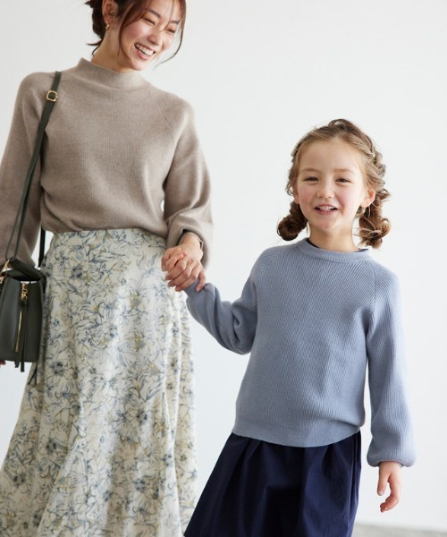 lulpini(ルルピー二)の「kids バックリボンリブニット(ニット/セーター・キッズ・ベージュ/ラベンダー・S/M/L)」の4枚目の写真