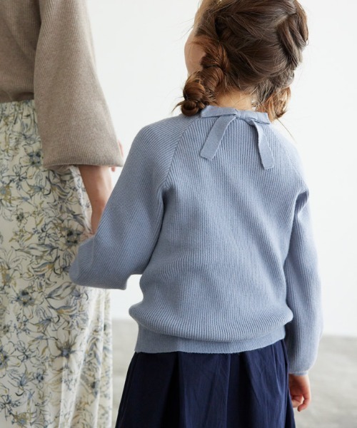 lulpini(ルルピー二)の「kids バックリボンリブニット(ニット/セーター・キッズ・ベージュ/ラベンダー・S/M/L)」の13枚目の写真