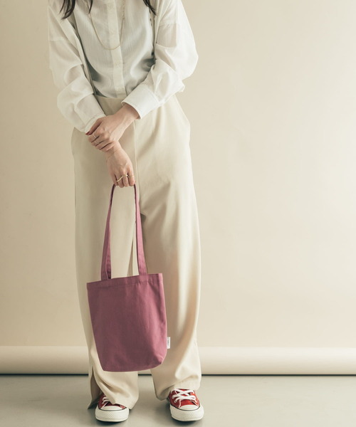 SMELLY(スメリー)の「ミニトート(エコバッグ/サブバッグ・レディース・キャメル/パープル/ミント/マスタード/アイボリー/チェック・-)」の1枚目の写真