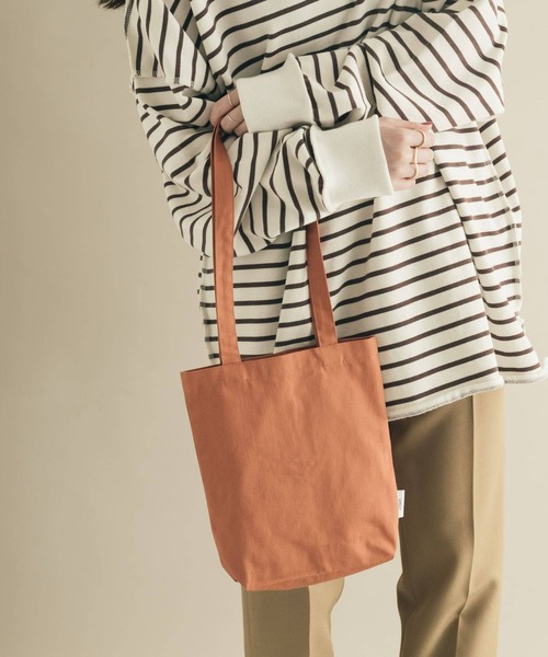 SMELLY(スメリー)の「ミニトート(エコバッグ/サブバッグ・レディース・キャメル/パープル/ミント/マスタード/アイボリー/チェック・-)」の5枚目の写真