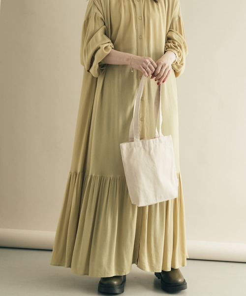 SMELLY(スメリー)の「ミニトート(エコバッグ/サブバッグ・レディース・キャメル/パープル/ミント/マスタード/アイボリー/チェック・-)」の12枚目の写真