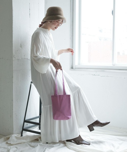 SMELLY(スメリー)の「ミニトート(エコバッグ/サブバッグ・レディース・キャメル/パープル/ミント/マスタード/アイボリー/チェック・-)」の19枚目の写真