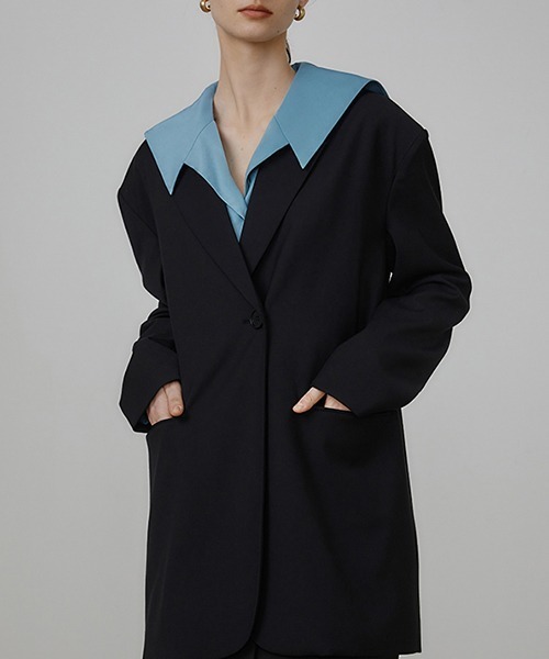 UNSPOKEN(アンスポクン)の「【UNSPOKEN】Bright blue open collar V-neck blouse UQ21S017(シャツ/ブラウス・レディース・ライトブルー・S/M)」の11枚目の写真