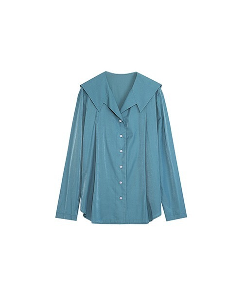 UNSPOKEN(アンスポクン)の「【UNSPOKEN】Bright blue open collar V-neck blouse UQ21S017(シャツ/ブラウス・レディース・ライトブルー・S/M)」の12枚目の写真