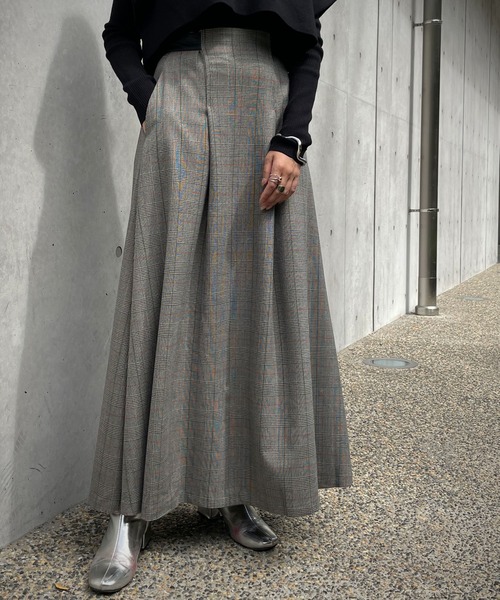 &g'aime（アンジェム）の「【&g’aime】チェックフレアスカート（スカート・レディース・ブラック/ブラウン・FREE）」の10枚目の写真