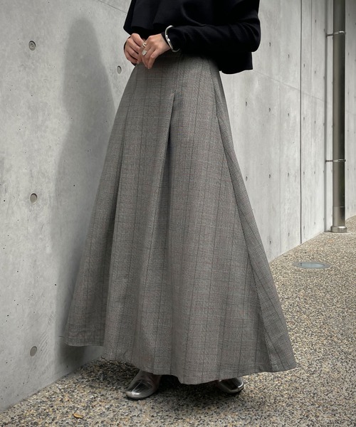 &g'aime（アンジェム）の「【&g’aime】チェックフレアスカート（スカート・レディース・ブラック/ブラウン・FREE）」の17枚目の写真