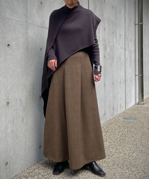 &g'aime（アンジェム）の「【&g’aime】チェックフレアスカート（スカート・レディース・ブラック/ブラウン・FREE）」の6枚目の写真