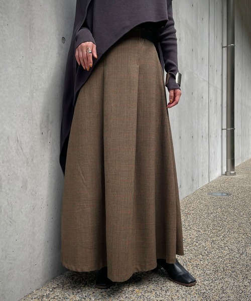 &g'aime（アンジェム）の「【&g’aime】チェックフレアスカート（スカート・レディース・ブラック/ブラウン・FREE）」の14枚目の写真