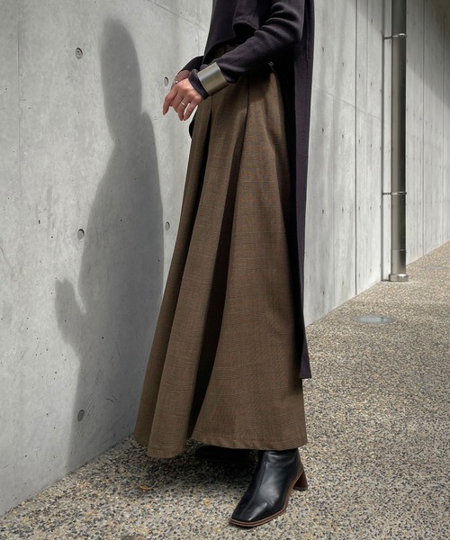 &g'aime（アンジェム）の「【&g’aime】チェックフレアスカート（スカート・レディース・ブラック/ブラウン・FREE）」の7枚目の写真