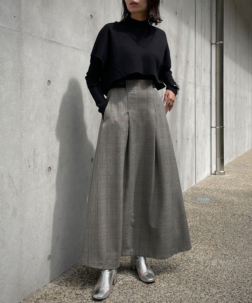 &g'aime（アンジェム）の「【&g’aime】チェックフレアスカート（スカート・レディース・ブラック/ブラウン・FREE）」の15枚目の写真