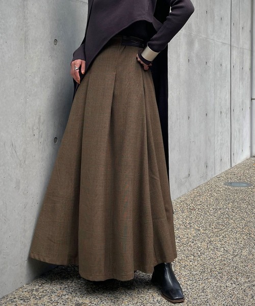 &g'aime（アンジェム）の「【&g’aime】チェックフレアスカート（スカート・レディース・ブラック/ブラウン・FREE）」の16枚目の写真