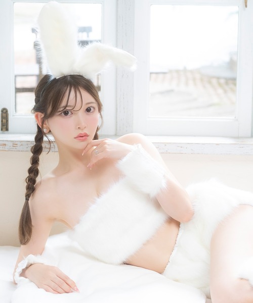Tika（ティカ）の「コスプレ セクシー バニーガール アニマル ふわふわ もこもこ セットアップ 5点セット コンカフェ（コスチューム/パーティーグッズ・レディース・ピンク/ホワイト・M）」の22枚目の写真
