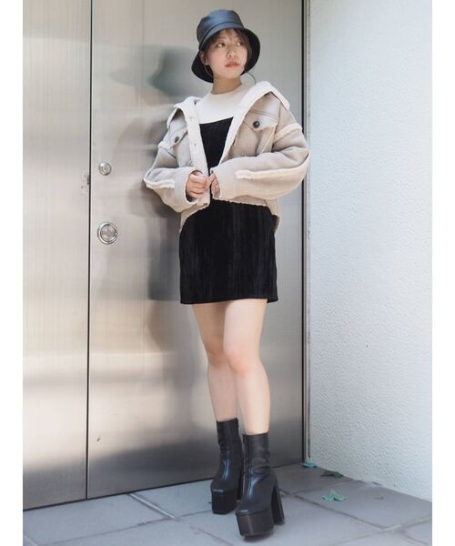 EVRIS（エヴリス）の「フェイクレザーバケットハット（ハット・レディース・ブラック/ブラウン・FREE）」の7枚目の写真