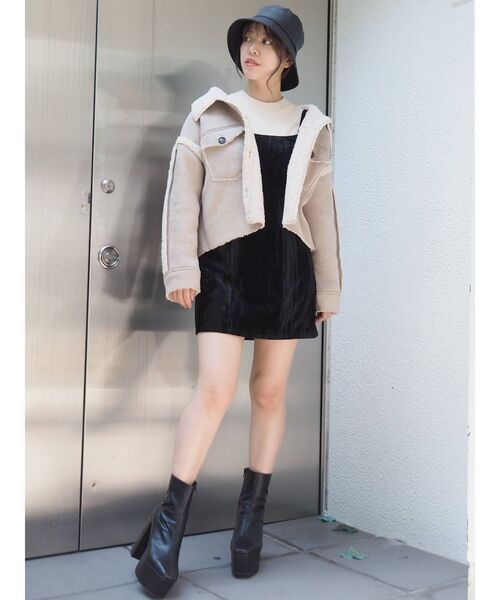 EVRIS（エヴリス）の「フェイクレザーバケットハット（ハット・レディース・ブラック/ブラウン・FREE）」の8枚目の写真