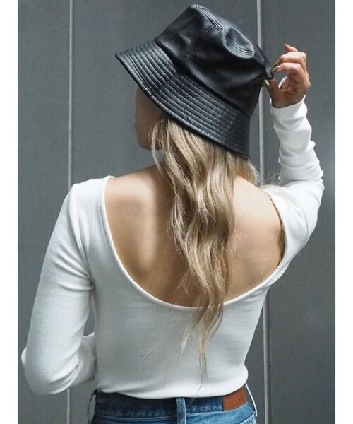 EVRIS（エヴリス）の「フェイクレザーバケットハット（ハット・レディース・ブラック/ブラウン・FREE）」の18枚目の写真