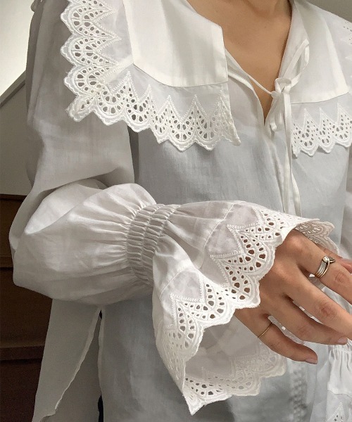 mangata（モンガータ）の「French chic blouse（Tシャツ/カットソー・レディース・ホワイト・FREE）」の11枚目の写真