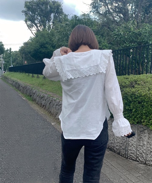 mangata（モンガータ）の「French chic blouse（Tシャツ/カットソー・レディース・ホワイト・FREE）」の8枚目の写真