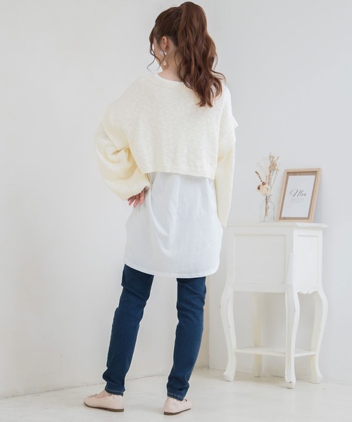 Newlyme（ニューリーミー）の「コンパクトスラブカーディガン（カーディガン/ボレロ・レディース・チャコールグレー/ブラック/ベージュ/ブルー/アイボリー・MEDIUM/LARGE/X-LARGE）」の15枚目の写真