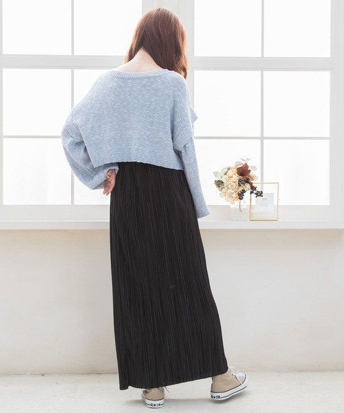 Newlyme（ニューリーミー）の「コンパクトスラブカーディガン（カーディガン/ボレロ・レディース・チャコールグレー/ブラック/ベージュ/ブルー/アイボリー・MEDIUM/LARGE/X-LARGE）」の7枚目の写真