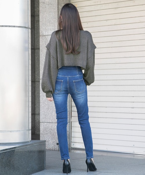 Newlyme（ニューリーミー）の「コンパクトスラブカーディガン（カーディガン/ボレロ・レディース・チャコールグレー/ブラック/ベージュ/ブルー/アイボリー・MEDIUM/LARGE/X-LARGE）」の13枚目の写真