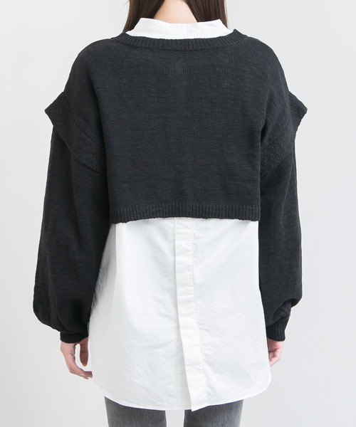 Newlyme（ニューリーミー）の「コンパクトスラブカーディガン（カーディガン/ボレロ・レディース・チャコールグレー/ブラック/ベージュ/ブルー/アイボリー・MEDIUM/LARGE/X-LARGE）」の17枚目の写真