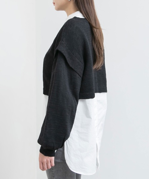 Newlyme（ニューリーミー）の「コンパクトスラブカーディガン（カーディガン/ボレロ・レディース・チャコールグレー/ブラック/ベージュ/ブルー/アイボリー・MEDIUM/LARGE/X-LARGE）」の20枚目の写真